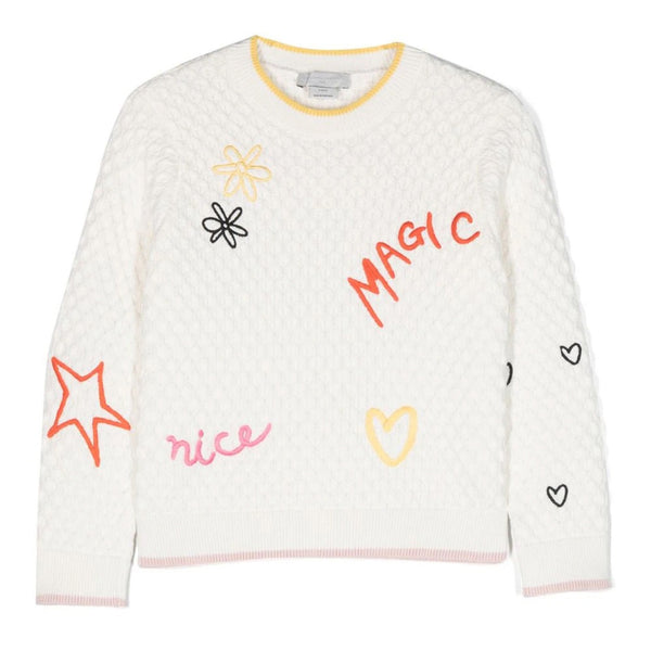 Girls Embroidered Detail Knitted Top