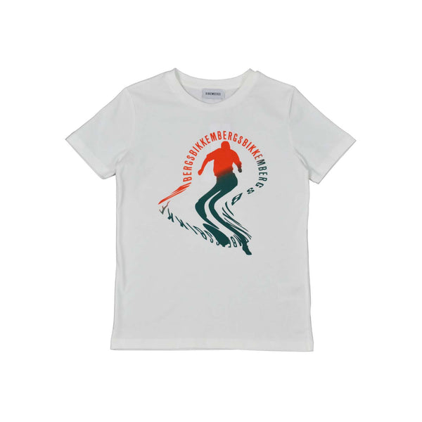 Boys White Logo-Print Cotton T-Shirt