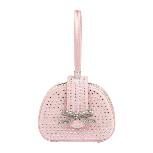 Girls Pink Heart Rhinestone Bag (14cm)