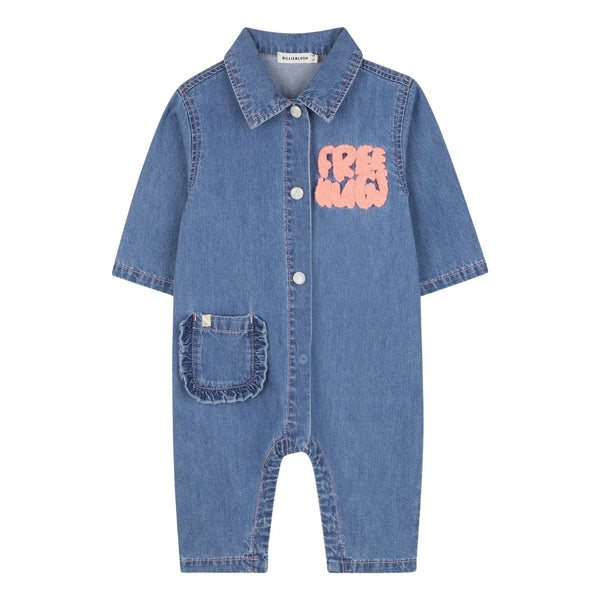 Baby Girls Blue Chambray Rompers