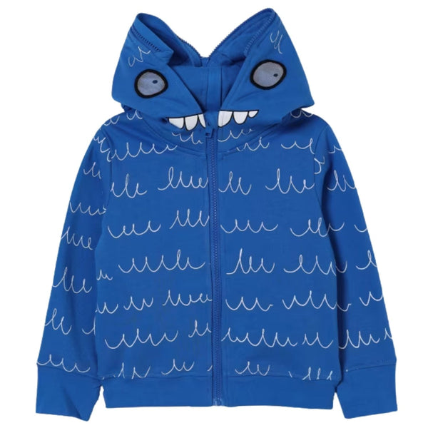 Boys Blue Graphic-Print Zip-Up Hoodies