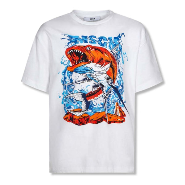 Boy White Printed T-Shirt
