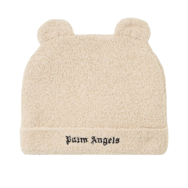 Boys Ivory Embroidered Logo-Print Knitted Beanie