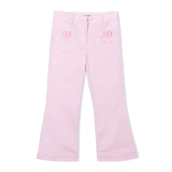 Heart Button Trousers-Pink