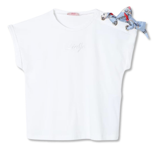 Girls White T-Shirt With Straight Hemline