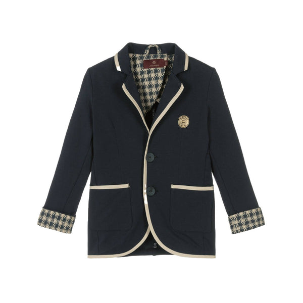 Boys Blue Cotton Jersey Blazer