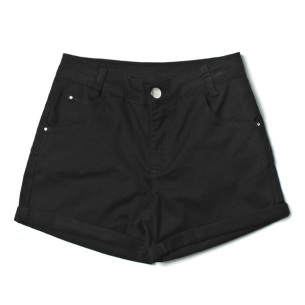 Girls Black Cotton Shorts
