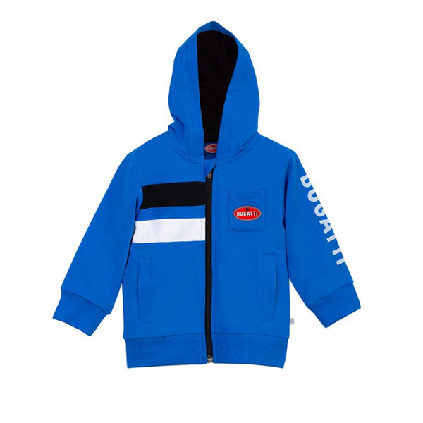 Boys Blue Logo Patch Zip-Up Hoodie
