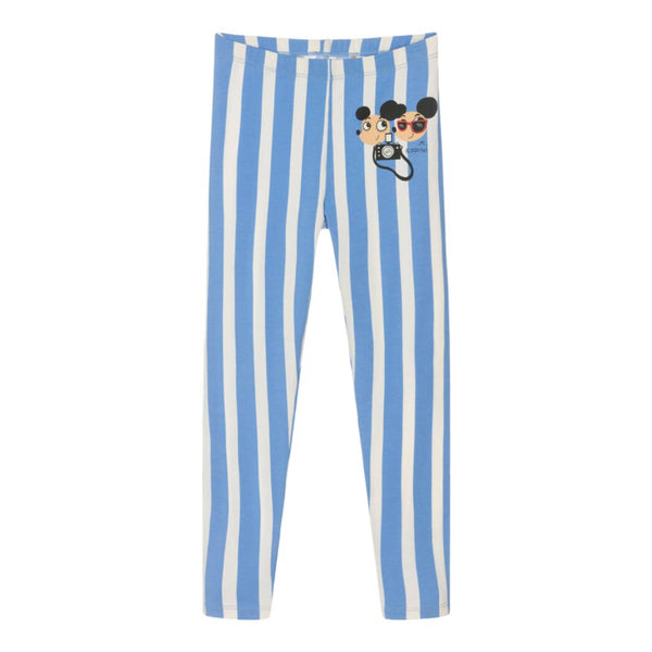 Girls White & Blue Ritz Ratz Print Leggings