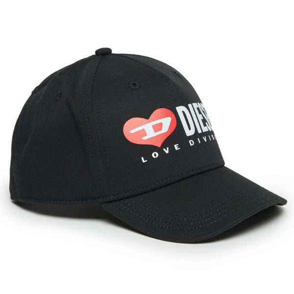 Black Gabardine Baseball Cap With Diesel Love Division Logo