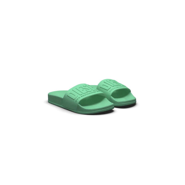 Green Mayemi Slide Slippers With Embossed Logo