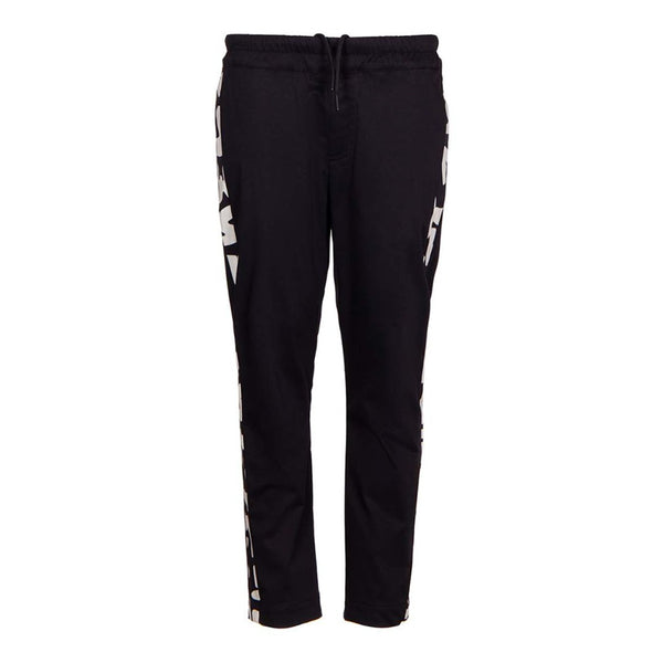 Boys Black Cotton Logo Trousers
