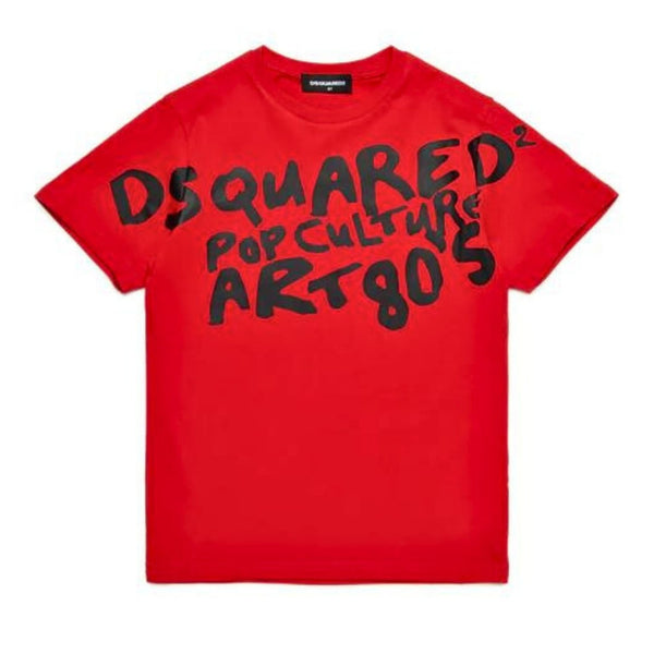 Unisex Red Pop Culture Logo-Print T-shirt