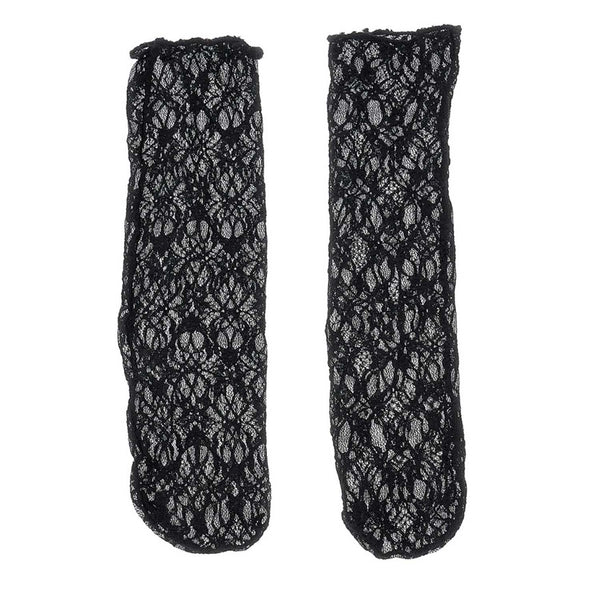 Girls Black Lace Socks