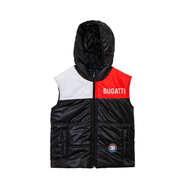 Boys Black Cut-sleeves Puffer Jacket