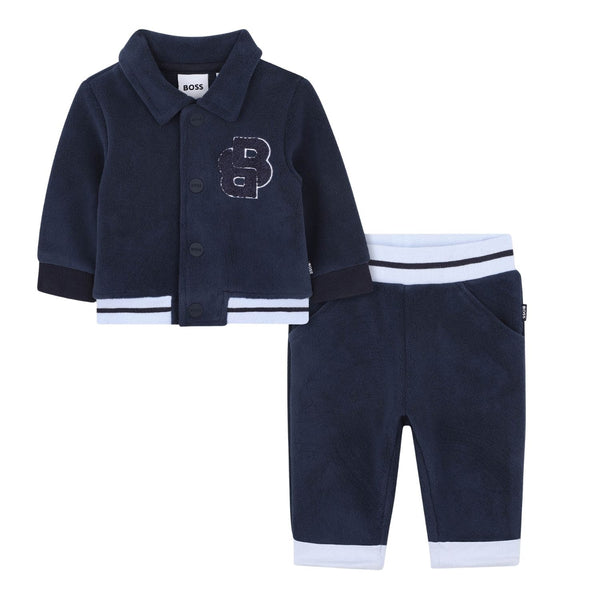 Baby Boys Navy Blue Fleece Tracksuit