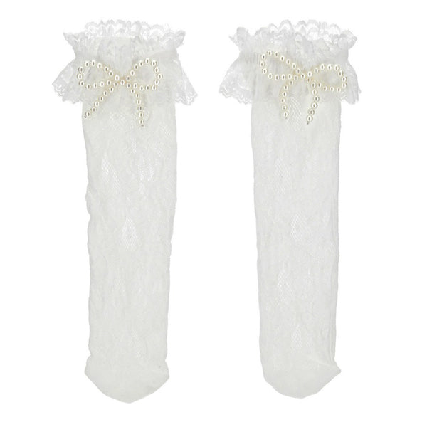 Girls White Lace Socks