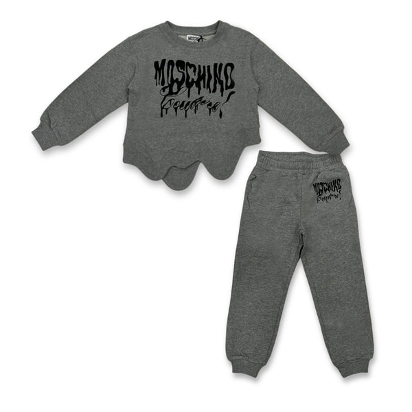 Girls Grey Logo Print Tracksuit