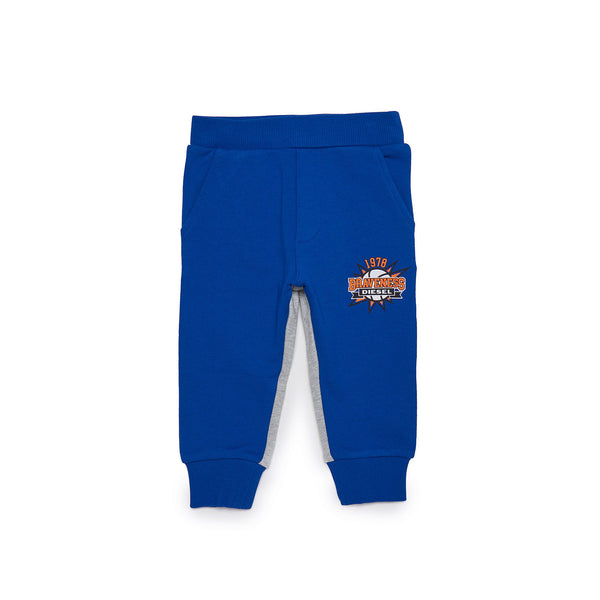Baby Boys Blue Logo-Print Trouser