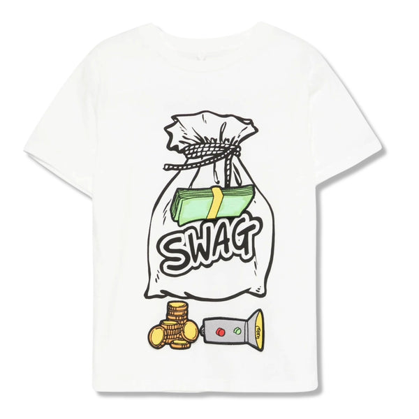 Unisex White Swag-Graphic Print T-Shirt