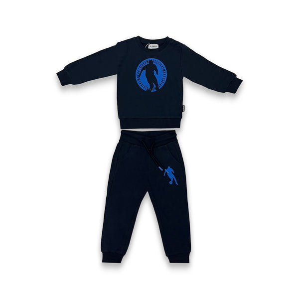 Boys Navy Blue Logo Print Tracksuit