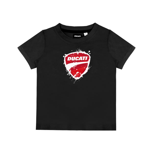 Boys Black Logo-Print Cotton T-Shirt