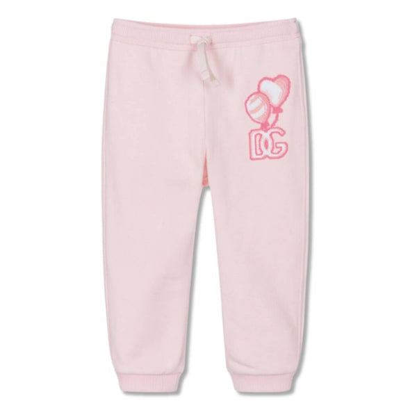 Baby Girls Pink Cotton Joggers