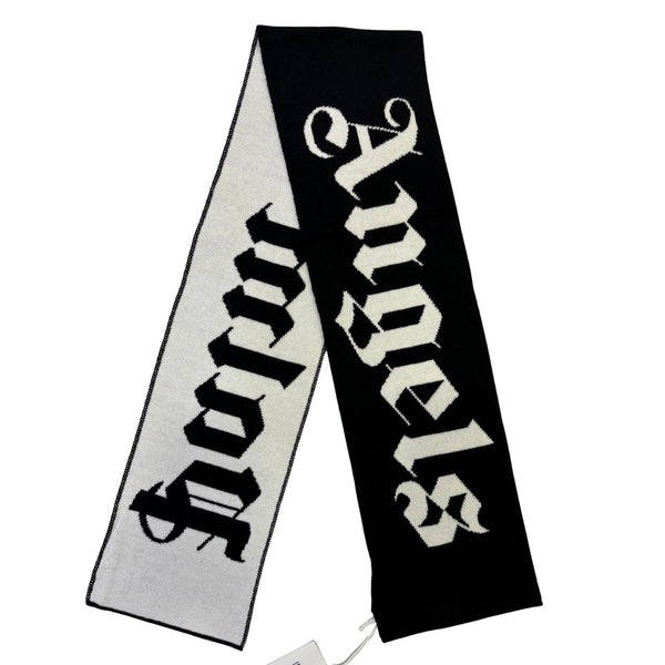 Boys Black Logo-Print Knitted Scarves