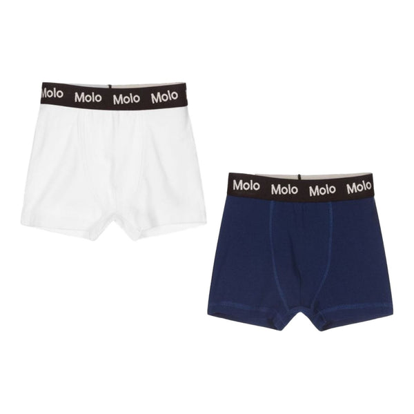 Boys White & Blue Boxers (2 Pack)