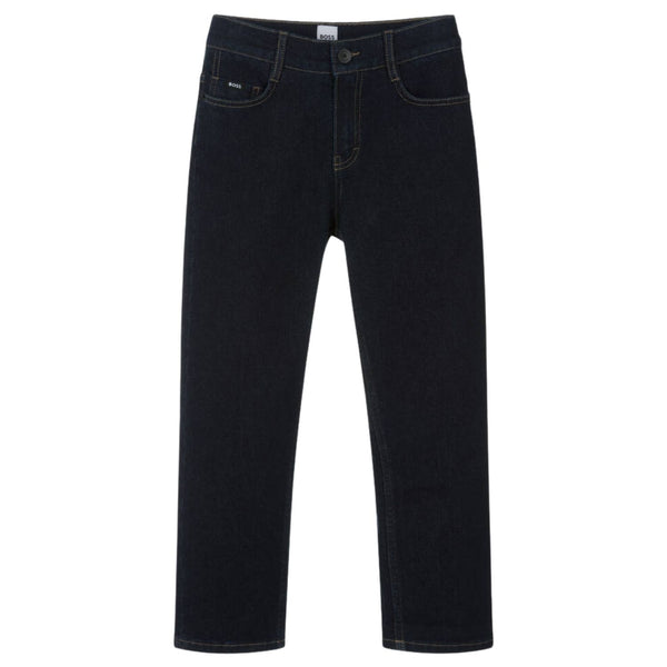 Boys Dark Blue Loose Fit Denim Jeans