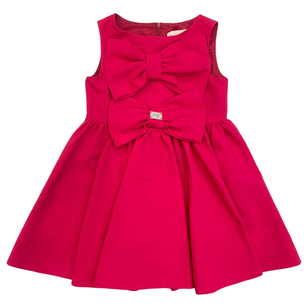Girls Pink Logo-Patch Floral Dress