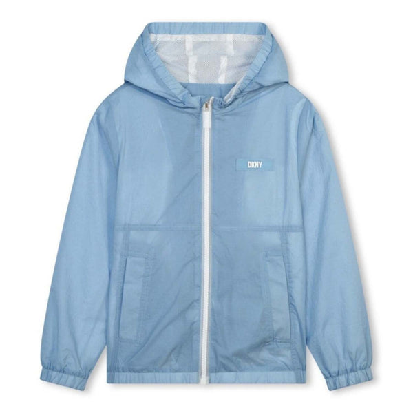 Boys Blue Hooded Packable Windbreaker Jacket