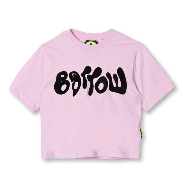 Girls Purple Cropped Jersery T-Shirt