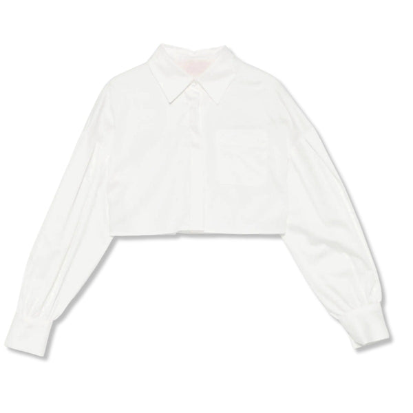Girls White Embroidered-Logo Shirt