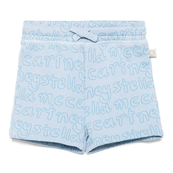 Baby Boys Blue All-Over Logo-Print Shorts