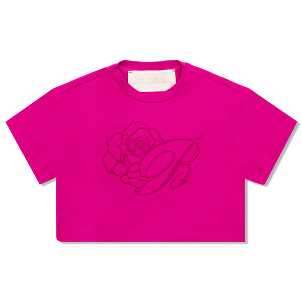 Girls Pink Logo-Embroidered T-shirt