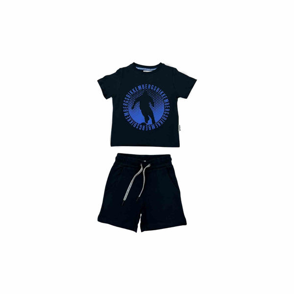 Boys Black Cotton Short Set