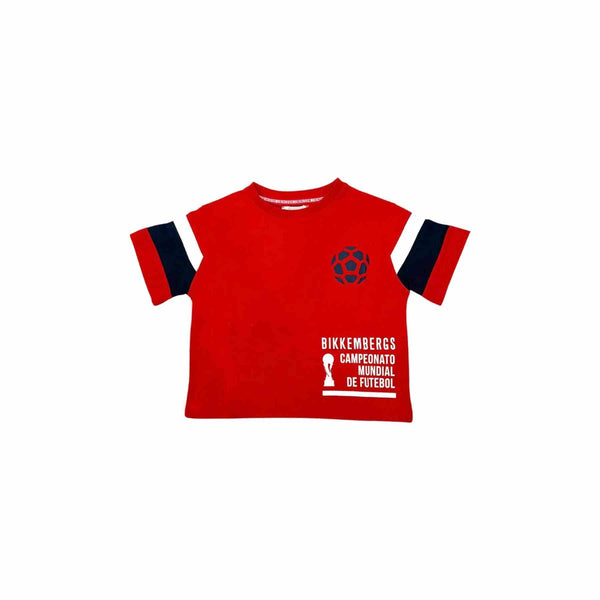 Boys Red Cotton Half Sleeves T-Shirt