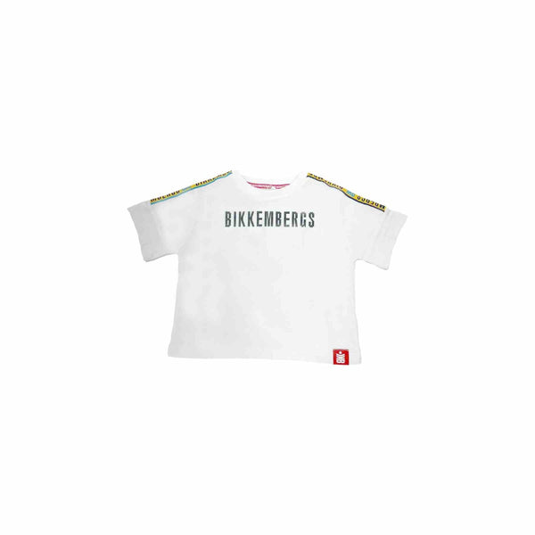 Kids White Cotton Half Sleeves T-Shirt