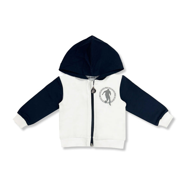 Baby Boys White Zip-Up Hoodie