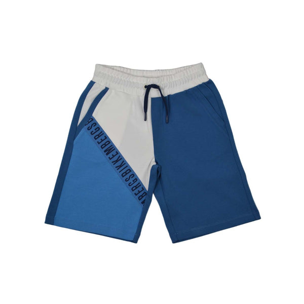 Boys Blue Logo-Stripe Cotton Shorts
