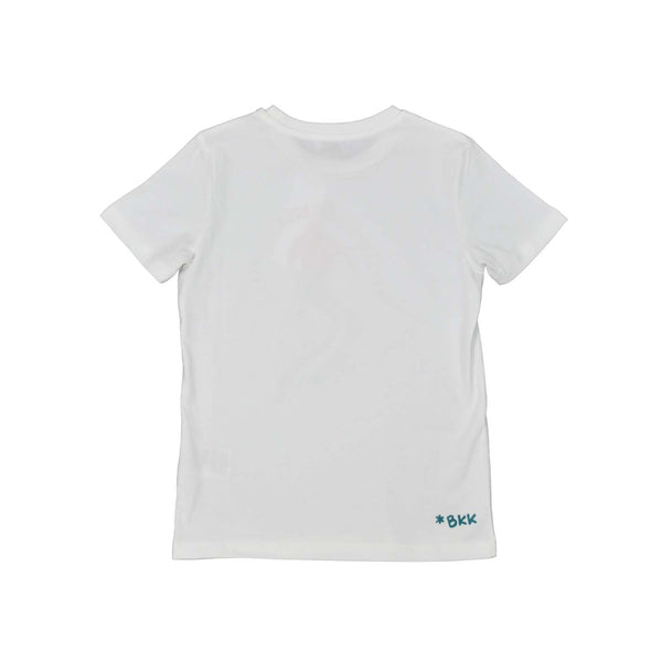 Boys White Logo-Print Cotton T-Shirt