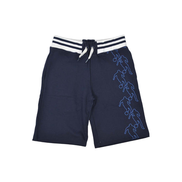 Boys Navy Blue Logo-Print Shorts