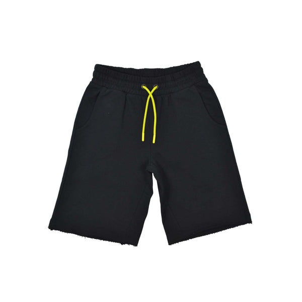 Boys Black Logo-Print Cotton Shorts