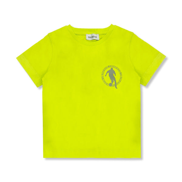 Boys Lime Green Logo-Print T-Shirt