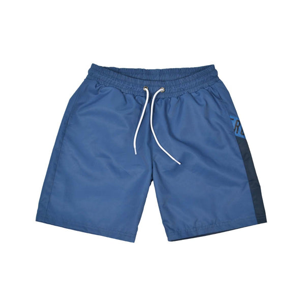 Boys Navy Blue Logo-Print Swim Shorts