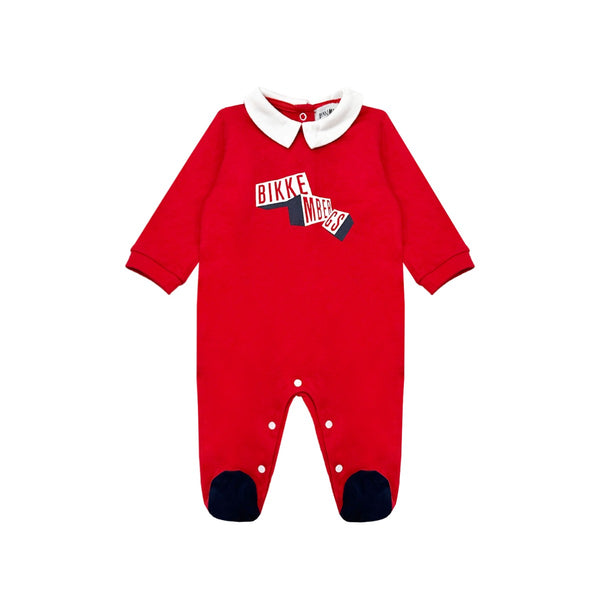 Baby Unisex Red Logo-Print Romper
