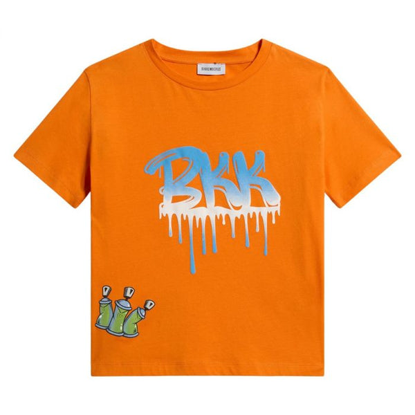 Boys Orange Graphic Print T-shirt