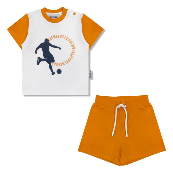 Baby Boys White & Orange Short Set
