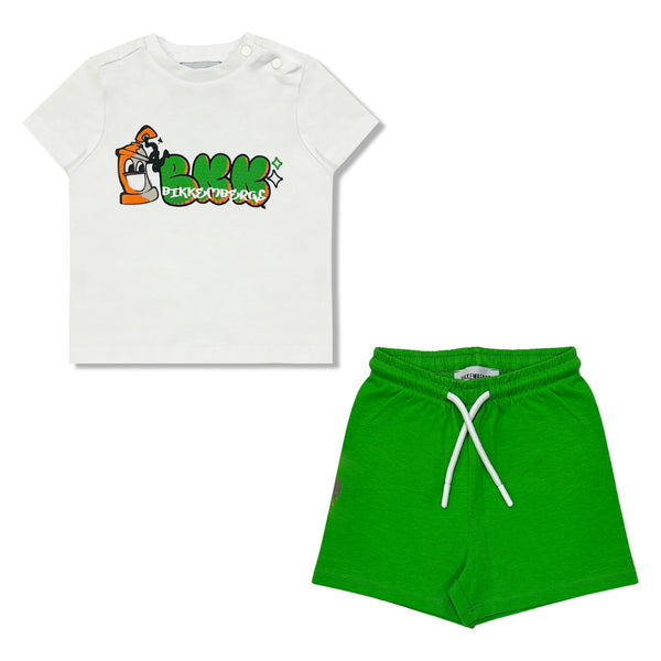 Baby Boys White & green Short Set